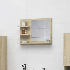 805009 vidaXL Oglindă de baie, stejar Sonoma, 60 x 10,5 x 45 cm, PAL