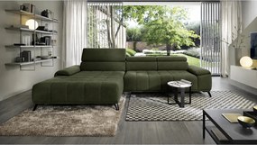 Coltar PALLADIO MINI, sezlong stanga, stofa catifelata verde - Whisper