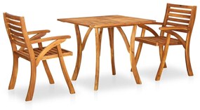 Set mobilier pentru gradina, 3 bucati, lemn masiv de acacia Patrat, 3