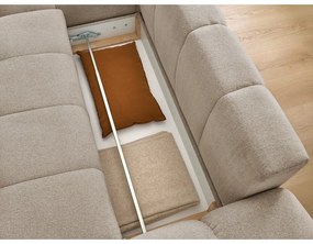 Colțar taupe extensibil/cu spațiu de depozitare cu tapițerie din chenille (cu colț pe partea stângă/cu șezlong) Everest – Bobochic Paris