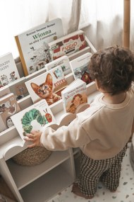 Biblioteca pentru copii BOOK NOOK LATTE 71x76 cm, crem