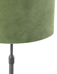 Lampă de masă neagră cu nuanță de velur verde cu aur 25 cm - Parte