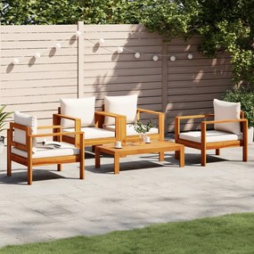 3214842 vidaXL Set de canapele de grădină cu perne, 5 buc., lemn masiv acacia