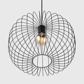 Lustră suspendată pe cablu OVELLA 1xE27/15W/230V Ø 46 cm negru