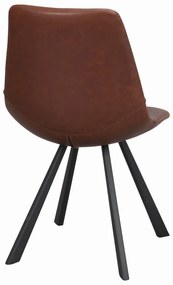 Scaun de dining cu picioare negre Rowico Alpha, maro