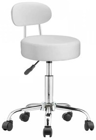 Scaun cosmetic cu spatar, alb