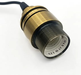 Pendul pe cablu HECTOR, 1xE27/15W/230V, alb/alamă, Ø 25 cm