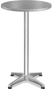 Casaria Masă de bar reglabilă din aluminiu NERO Ø60 cm, argintiu