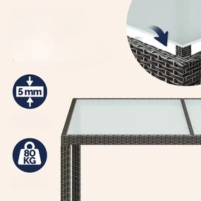 Deuba Set de grădină din ratan Berlin 1+6 - gri/antracit