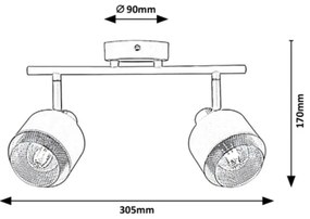 Spot Rabalux 2xE14/40W/230V