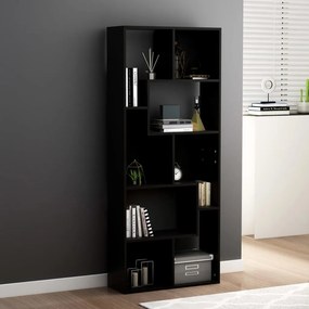 801878 vidaXL Bibliotecă, negru, 67 x 24 x 161 cm, lemn prelucrat