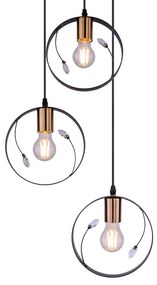 Lustra suspendata design modern VIGO negru 15346-3 GL