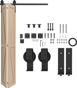 HOMCOM Set pentru Ușă Glisantă din Oțel Carbonat Negru 122x0.5x4 cm | Aosom Romania