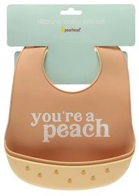 Set bavete din silicon Peach - Pearhead