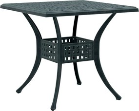 vidaXL Masă de grădină, verde, 80x80x75 cm, aluminiu turnat