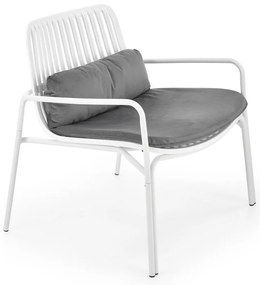 Scaun de gradina Melby, gri/alb