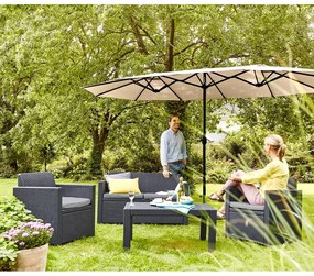 Umbrelă de soare bej 456x270 cm Double - Rojaplast