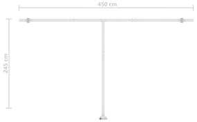 Copertina retractabila manual cu LED, albastrualb, 500x350 cm Albastru si alb, 500 x 350 cm