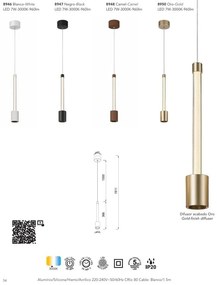 Lustra suspendata LED design minimalist FUGAZ alb MA-8946