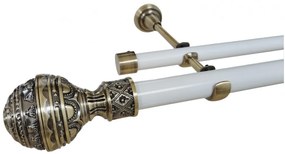 Galerie dubla fara inele BETINA - 25/19 - alb/aur antic (Alege marime: 360 cm)