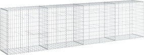 vidaXL Coș gabion cu capac, 400x50x100 cm, fier galvanizat