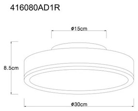 Plafoniera LED aluminiu argintiu, MDF gri DORO 30cm