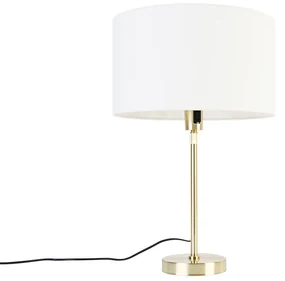 Lampă de masă aurie reglabilă cu abajur alb 35 cm - Parte