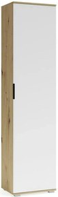 Dulap CLIF SL-50, stejar artisan/alb, PAL laminat, cu o usa, 50x38x203