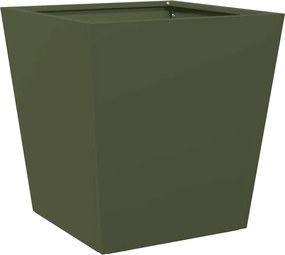 vidaXL Jardinieră de grădină, verde măsliniu, 40x40x40 cm, oțel