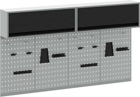 vidaXL Set dulap de unelte 6 pcs Negru Oțel vopsit electrostatic