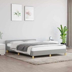 vidaXL Cadru de pat fără saltea, gri deschis, 140x190 cm, textil