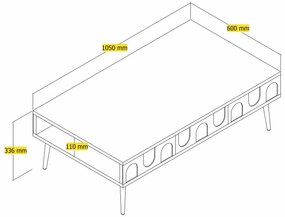 Măsuță de cafea Bipemu 1 (alb + auriu). 1093324