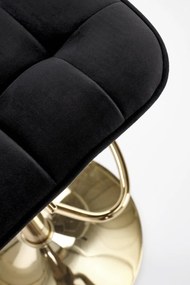 Scaun de bar H120 velvet negru/gold