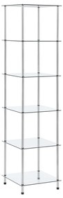 vidaXL Raft cu 6 niveluri transparent, 40x40x160 cm, sticlă securizată