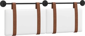 vidaXL Cap de pat suspendat Pe perete Alb 150 x 55 x 5 cm PU antic