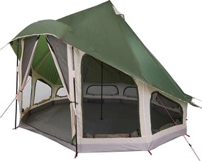 vidaXL Cort Tipi cu acoperiș Verde 404 x 370 x 270 cm tafta