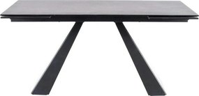 Masa extensibila SALVADORE CERAMIC II, gri/negru mat, sticla securizat