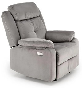 Fotoliu recliner Loris stofa gri H105 cm