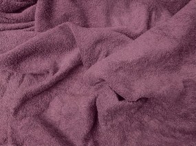 Cearsaf elastic molton din fleece pruna 180 x 200 cm