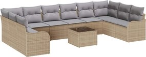 vidaXL Set de canapele pentru grădină Bej poliratan