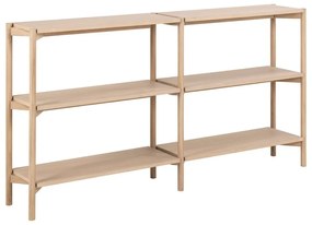 Bibliotecă în culoare naturală cu aspect de lemn de stejar 169x88x30 cm Braidwood – Actona