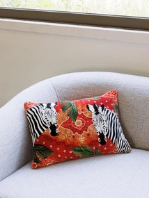 Perna decorativa, din bumbac, cu imprimeu, Zebra 30x50cm