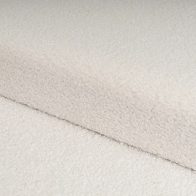 Taburet alb cu tapițerie din țesătură bouclé Ecru – Casa Selección