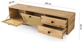 Masă TV/Dulap Hankin 180 (Stejar + Negru). 1072301