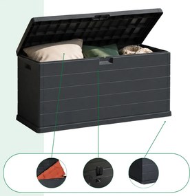 Cutie de depozitare OMEGA, 210L, 117x38x56cm, antracit I.P.A.E-Progarden