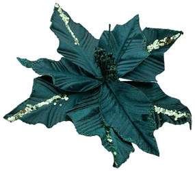 Ornament brad Craciunita Beauty 25cm, Albastru verzui