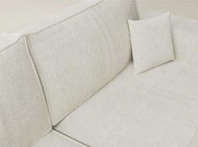 Colțar crem extensibil/cu spațiu de depozitare cu tapițerie din chenille (cu colț pe partea stângă/în formă de ”L”) Tonga – Maison de Rêve