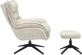 Fotoliu pivotant CLOUD tesatura structurata bej sampanie