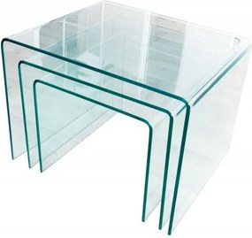 Set de 3 masute din sticla design modern Fantome