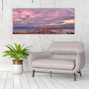 Tablou - Amurg la oraș (120x50 cm)
